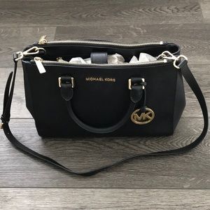 Michael Kors Kellen Satchel Crossbody Bag in Black
